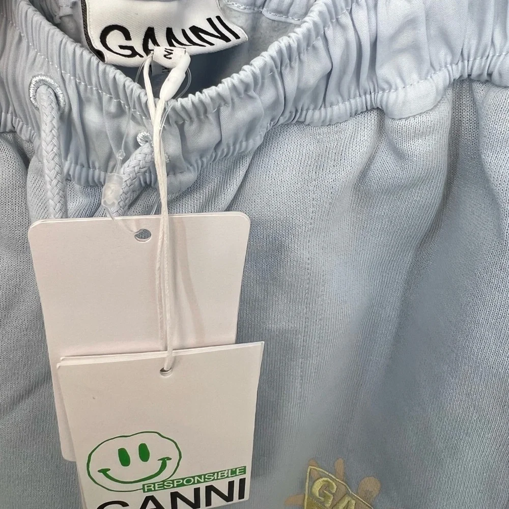 Ganni Isoli Love Club Drawstring Relaxed Long Jogger Pants - Picture 5 of 10